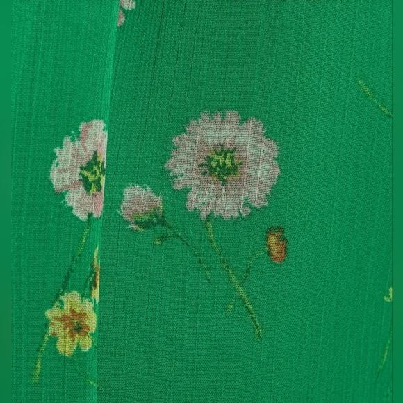 LUCKY BRAND Green Spagetti Straps Mini Floral Dress Lined size XL - Picture 11 of 11